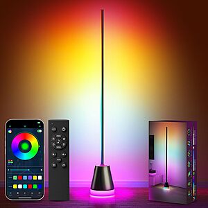 $27 FS PRIME AMZ Keepsmile Smart RGB LED Corner Floor Lamp,172 LEDs Bright Standing Lamps for Living Room with APP and Remote,Modern Floor Lamp with Music Sync and 16 Million Color