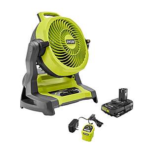 RECONDITIONED RYOBI 18V ONE+ WHISPER SERIES 7.5" Bucket Top Misting Fan Kit, $40, $2.50 shipping, Direct Tools Outlet