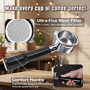 54mm Bottomless Portafilter fit Breville Barista Express Machines BES870XL 880BSS 878BSS 840XL 500BSS 450BSS BES500,3 Ears Espresso Portafilter with 18g Basket $13.64