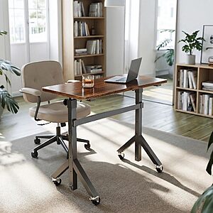 HUANUO 32'' Small Standing Desk Adjustable Heigh, Mobile Stand Up Desk with Wheels $45.12