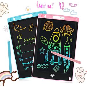 2-Pack 8.5" SUNLU Kids LCD Erasable Doodle Board Tablets (Pink & Blue) $3.99 + Free Shipping w/ Prime or on $35+