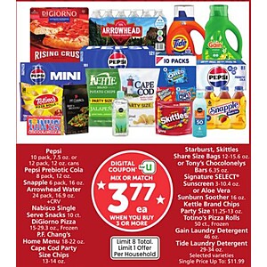 Albertsons, Vons, Pavilions Grocery Stores (So Cal) Pepsi & Other Soda 12 12 oz or 10 7.5 oz (Mini) cans $3.77 each wyb 3 ($11.31) + CRV w/Digital Coupon thru 7/7/2026