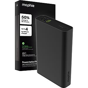 Mophie 45W Powerstation Fast 20,000mAh Power Bank $34.99 + Free S&H w/ Prime or $35+