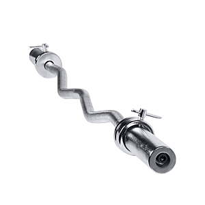 CAP Barbell 47 in. Olympic EZ Curl Bar with Collars, 200lb Capacity, Chrome $27,  Super curl bar $30 @ Walmart