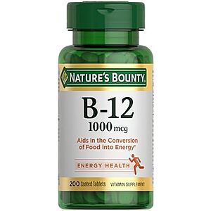 [SnS, AC] $3.50 | 200-Ct Nature's Bounty B12 Vitamin Tablets (1000mcg) at Amazon