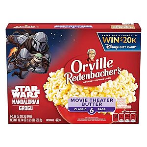 [SnS, AC] $5.31* | 2 × 6-Ct 3.29-Ounce Orville Redenbacher's Movie Theater Butter Popcorn ($2.65 each) at Amazon
