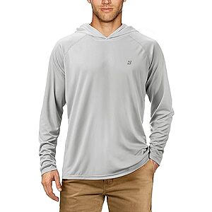 Roadbox UPF 50+ Men's Long Sleeve Fishing Shirt w/ Hood (Gray) $9.99 + Free Shipping w/ Prime or on $35+