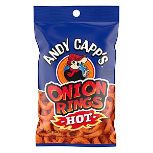 [S&S] $0.93: Andy Capp's Beer Battered Flavored Onion Flavored Rings Baked Oat and Corn Snacks, Hot, 2 oz at Amazon