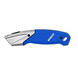 Kobalt Blue Heavy Duty Fixed 3/4-in 3 -Blade Utility Knife with On Tool Blade Storage one_size | 54367 $6.98