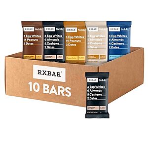 [SnS, AC] $12.73* | 10-Ct RXBAR Protein Bars Variety Pack at Amazon