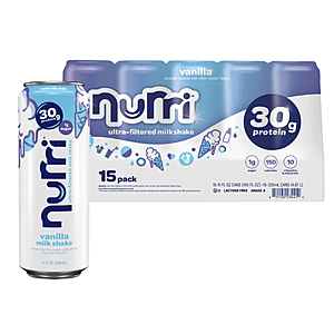 Costco Members - Nurri 30g Protein Shake, 11 fl oz, 15-pack (Vanilla, Chocolate, or Coffee) - $27.99 w/ free shipping or $24.99 in-store