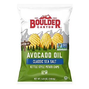 5.25-Oz Boulder Canyon Avocado Oil Sea Salt Kettle Style Potato Chips $2.50