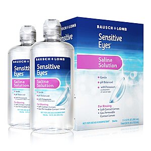 2-Pack 12-Ounce Bausch + Lomb Sensitive Eyes Saline Solution $5.55 with S&S