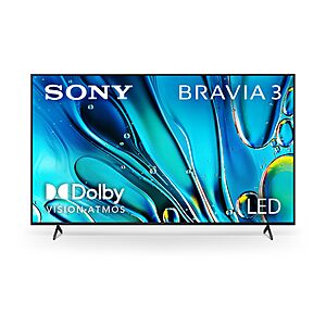 Sony 75-Inch Class 4K Ultra HD BRAVIA 3 LED Smart TV (K-75S30) $699.99 + Free S&H at Amazon