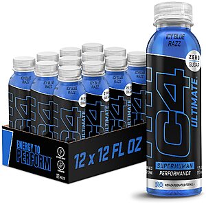 Select Accts[S&S,AC]12 Pack 12 Fl Oz C4 Ultimate Non-Carbonated Zero Sugar Energy Drink (Icy Blue Razz) $14.85 + Free S&H w/ Prime or $35+