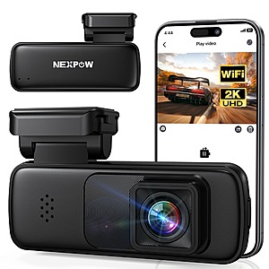 NEXPOW 2K Wifi Front Dash Cam Camera $13 + Free Shipping w/ Walmart+ or orders $35+