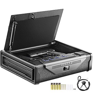 Gun Safe for Pistols, 12.7 in. Black Backpack, Biometric Gun Safe with Three Quick Access Ways of Fingerprints, Keys $75
