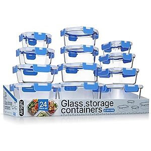 $22.15* | 24-Piece Bakken Borosilicate Glass Food Storage Containers (12 Bowls + 12 Lids) at Amazon