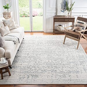 $225.61: Safavieh Madison Collection Area Rug (MAD603G), 11' x 15', Silver & Ivory, Snowflake Medallion Distressed