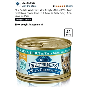 Blue Buffalo Wilderness Wild Delights Natural Wet Food for Kittens $8.88