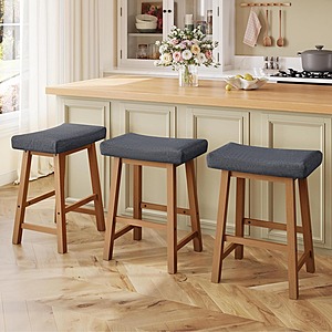 Prime Members 3 Pack Yaheetech 24-Inch Counter Height Bar Stools $90 + Free Shipping