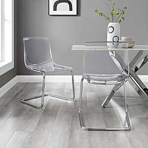 Mainstays Clear Dining Chair 2 Pack, Chrome and Clear, $94.64, FS, Walmart