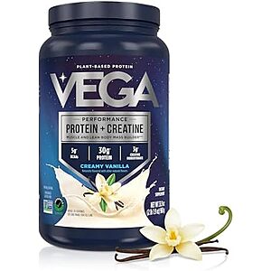 [SnS, AC] $20.80* | 33.9-Oz Vega Protein + Creatine 30g Plant-Based Drink Mix (Vanilla) at Amazon