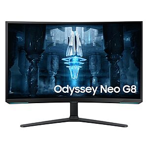 Samsung 32" Odyssey Neo G8 (G85NB) 4K UHD 240Hz 1ms G-Sync 1000R Curved Gaming Monitor, LS32BG852NNXGO $749.99