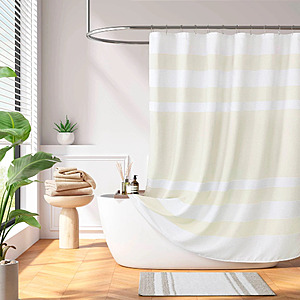 $13.05: Madison Park Spa Waffle Shower Curtain with 3M Treatment - 72x72" - Cream
