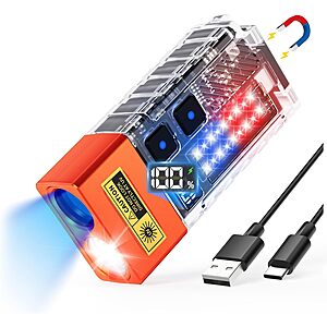 Darkbeam Rechargeable Magnetic UV/LED Dual Flashlight with LCD Display $9.99 + Free Shipping w/ Prime or on $35+