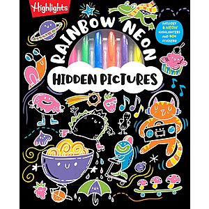 Highlights Rainbow Neon Hidden Pictures Activity Book w/ Neon Markers & Over 40 Stickers $7.73 + Free Shipping w/ Prime or on $35+