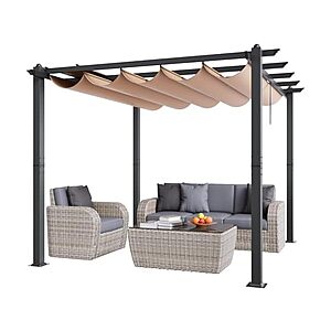 VEVOR 10'x10' Outdoor Retractable Pergola with Canopy $143.99 + Free S&H w/ Prime at Woot!