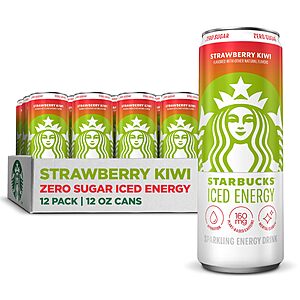 12 Pack 12 Fl Oz Starbucks Zero Sugar Energy Drink Strawberry Kiwi $16.62 + Free S&H w/ Prime or $35+