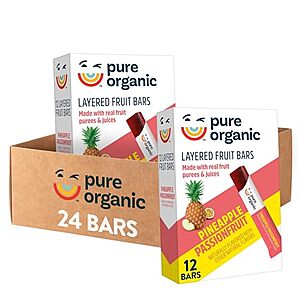 [SnS, AC] $8.98* | 24-Count Pure Organic Layered Fruit Bars (Pineapple Passionfruit) at Amazon