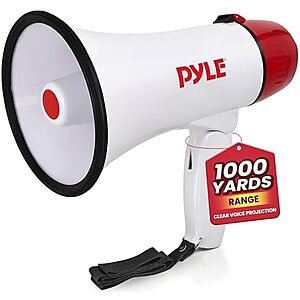 $11.69* | Pyle Pro PMP20 20W Megaphone Bullhorn w/ Siren (White) at Amazon