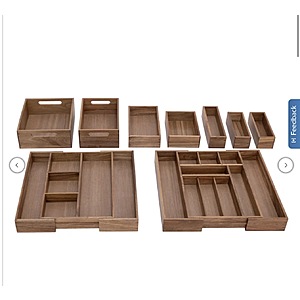 Seville Classics 9-piece Acacia Organizer Starter Set $46.99 Free Shipping Costco.com