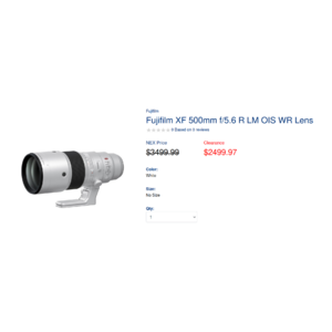 Fujifilm XF 500mm f5.6 Telephoto Lens - $2375 After Coupon - US Navy Exchange