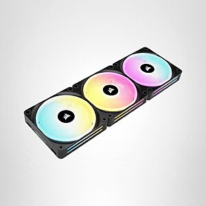 Corsair iCUE Link QX120 RGB 120mm Magnetic Dome RGB Fans - Triple Fan Starter Kit with iCUE Link System Hub - Black $99.99