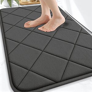 $7.99 Amazon FS PRIME OLANLY Memory Foam Bath Mat 30x20, Ultra Soft and Absorbent Bathroom Rugs, Machine Washable, Comfortable Bath Carpet for Bathroom Floor