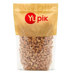 $10.99 S&S/Q/AMAZON DAY YMMV Yupik Roasted Salted or Unsalted Whole Cashews, 2.2 lb (35.2 oz), Gluten-Free, Kosher, Vegan, Seasoned Nuts, Lightly Coated with Salt,