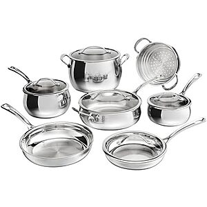 $219.95* | 12-Piece Cuisinart PureClad™ Triple-Ply Stainless Steel Cookware Set at Amazon