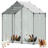 VEVOR 6.6 x 3.3 x 6.6 ft Walk-in Metal Chicken Coop w/ Waterproof Cover $60.63 Shipped