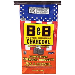 B&B Charcoal All Natural Hickory and Oak Charcoal Briquettes 17.6 lb $7.99