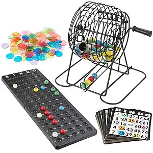 $19.99: Royal Bingo Supplies Deluxe Bingo Game Set, 50 Reusable Cards, 300 Chips, 75 Jumbo Balls