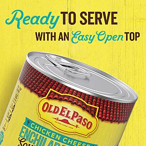 Old El Paso Chicken Cheese Enchilada-Style Soup, Ready to Serve Canned Soup, 18.5 oz~$1.99 With S&S @ Amazon