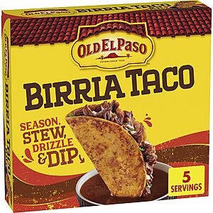 Old El Paso Birria Taco Kit with Seasoning, Sauce and Soft Tortillas, Easy Meal Prep, Makes 10 Tacos, 12.1 oz~$2.98 With S&S @ Amazon