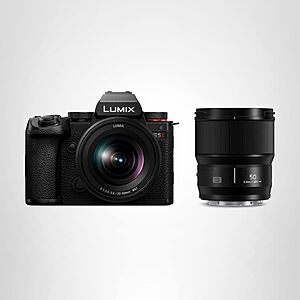 Panasonic LUMIX S5II Mirrorless Camera, 24.2MP Full Frame Digital Camera, 20-60mm F3.5-5.6 & 50mm F1.8 L Mount Lenses - DC-S5M2WK9 $2097.99