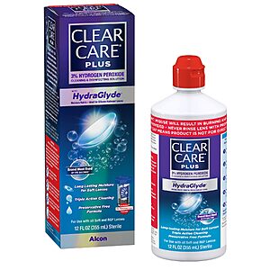 12-Ounce Clear Care Plus Cleaning & Disinfecting Contact Lens Solution w/ HydraGlyde $5.88 w/ S&S