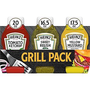[SnS, AC] $4.19* | Heinz Picnic Pack (20oz Ketchup, 16.5oz Relish & 17.5oz Mustard) at Amazon