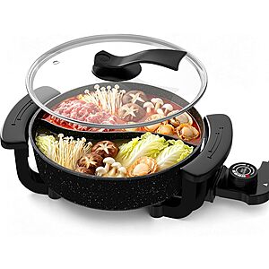 [Prime] 6L TEMPOWAVEZ Dual-Sided Non-Stick Electric Hot Pot w/ 5-Temp Control (Black) $27.49 + Free Shipping
